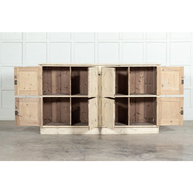 Late 19th Century Large English Bleached Pine Locker Cabinet, 1890 For Sale - Image 5 of 16
