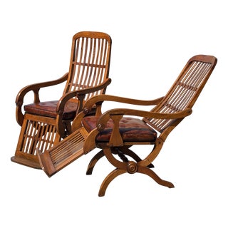 Antique Walnut Reclining Armchairs, 1860, Set of 2 For Sale