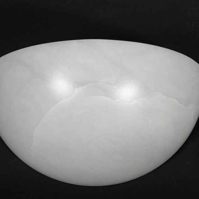 Alabaster Pair of Art Deco Inspired Alabaster Sconces For Sale - Image 8 of 12