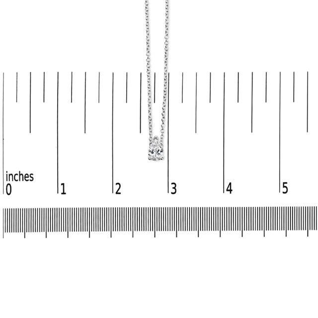 14K White Gold 1/2 Cttw Pear Shape Lab-Grown Diamond 3-Prong Solitaire Pendant Necklace 18 Inch (F-G Color, VS2-SI1 Clarity) For Sale In New York - Image 6 of 6