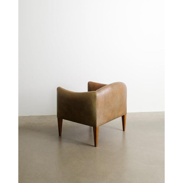 Brown Leather V12 Armchair by Illum Wikkelsø, 1960s For Sale - Image 3 of 7