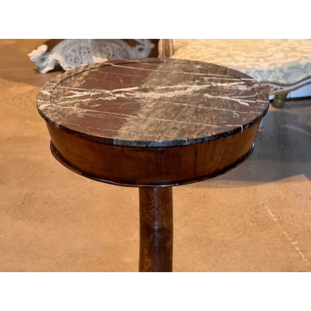 French 19th Century French Walnut Table With Marble Top For Sale - Image 3 of 10