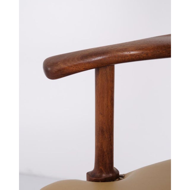 Mahogany Armchair in Light Leather by Jacob Kjær, 1950s For Sale - Image 6 of 10