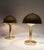Art deco style table lamps by wsb germany, 1970s, gold-colored metal construction, one light source, dimensions approx.:...