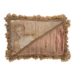 Antique French Aubusson Pillow For Sale
