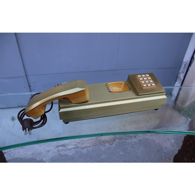 Gold Vintage Rectangular Brass Telephone, 1970s For Sale - Image 8 of 10
