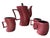 Postmodern Vintage Royal Orchid Stoneware Burgundy Coffee Service, Postmodern Ribbed Design - 5 pcs For Sale - Image 3 of 7
