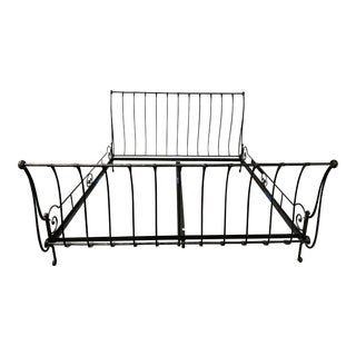 California King Size Charles P. Rogers Wrought Iron Bed Frame For Sale