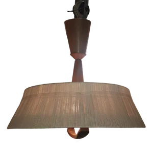 Extendable Raffia Train Pendant Lamp from Temde, 1970s