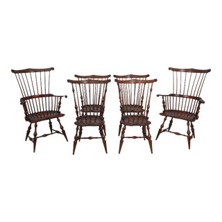 Set of 6 Dr Dimes Fan Back Windsor Dining Chairs For Sale