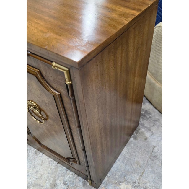 Mid-Century Modern Mid 20th Century Weiman Faux Bamboo Burl Server Cabinet For Sale - Image 3 of 12