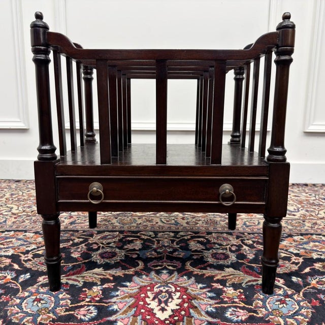 Wood English Magazine Rack in Teak For Sale - Image 7 of 9