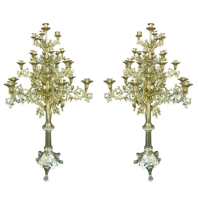 1860 Victorian Twenty Five Candle Candelabras - a Pair For Sale - Image 11 of 11