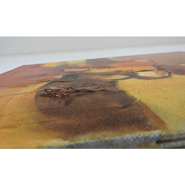 Mid 20th Century Vintage Mid 20th Century Abstract Earth Tones Painting For Sale - Image 5 of 5