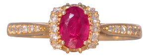 The Jam: Natural Ruby and Diamond Ring in Yellow Gold