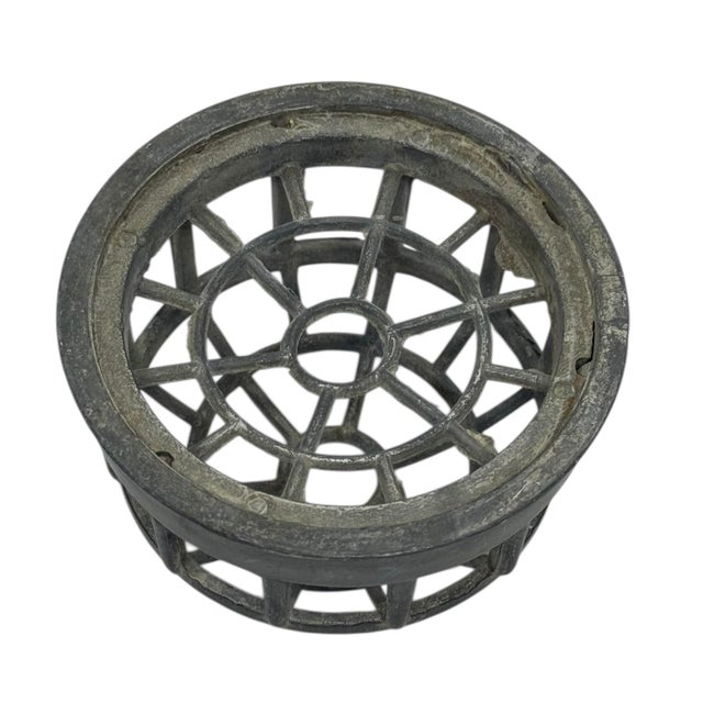 Metal Vintage Gray Metal Flower Frog Cage Design For Sale - Image 7 of 11