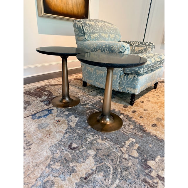Pair of Holly Hunt Martini Tables The Martini Side Table distills the essence of the tulip form into a refined accent....
