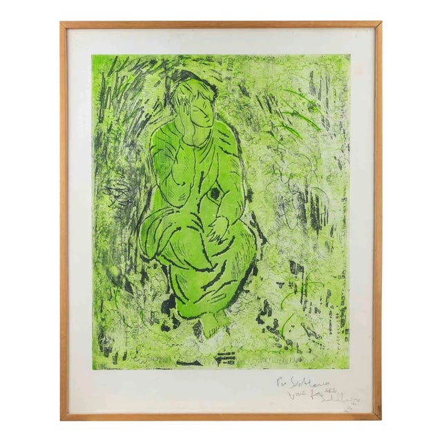 Sandro Chia, Seated Woman, Etching, 1983 For Sale