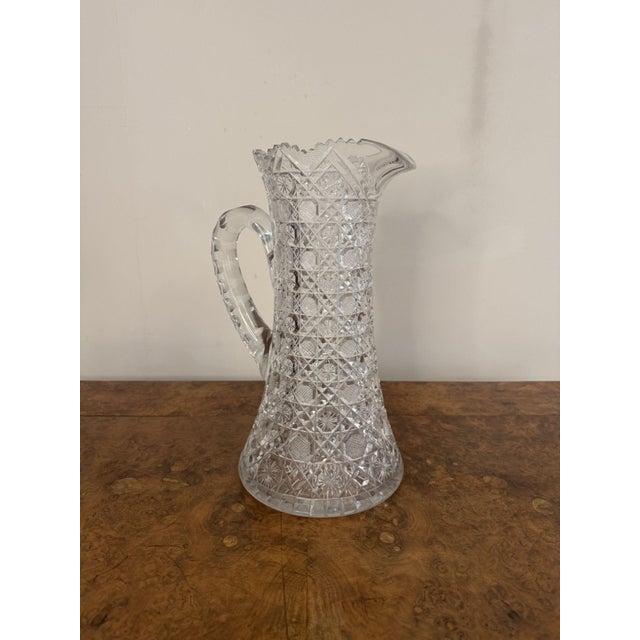 1900 - 1909 Large Antique Edwardian Cut Glass Jug, 1900 For Sale - Image 5 of 8