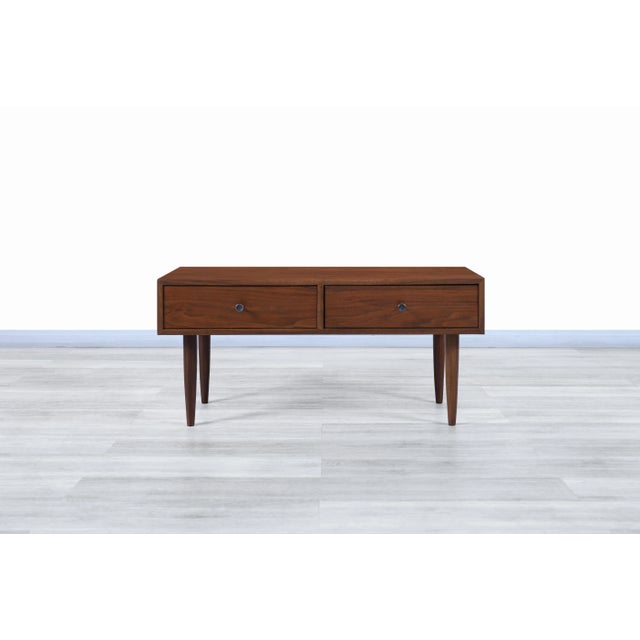 Wood Vintage Walnut Nightstands by Milo Baughman by Glenn of California For Sale - Image 7 of 13