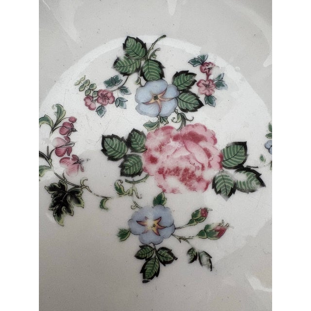 Early 20th Century Antique Schwarzenhammer Bavaria European Traditional Floral Porcelain Bowl With Gilt Scalloped Rim For Sale - Image 5 of 7