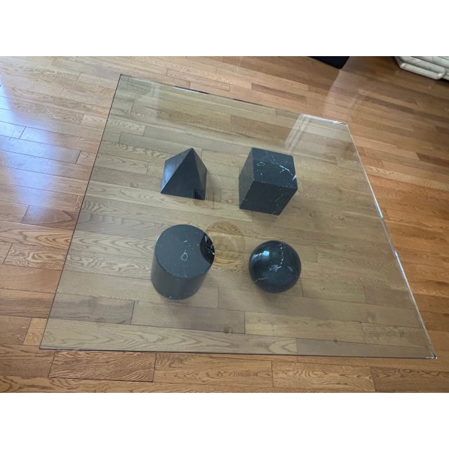 1970 Massimo Vignelli Style Geometric Shapes Marble Coffee Table, Made in Italy For Sale - Image 13 of 13