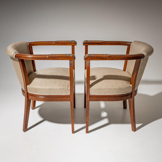 Pair of Art Nouveau Armchairs, attributed to Angelo Sello, Italy, early 20th cen For Sale - Image 12 of 12