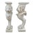 Pair of Grand Tour Roman Lion Pedestals in Distressed White Plaster For Sale