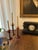 Set of Three Amber Colored Glass Candlesticks For Sale - Image 4 of 7