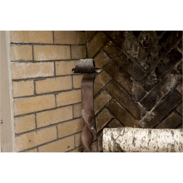 Traditional Antique Wrought Iron Andirons—A Pair For Sale - Image 3 of 5