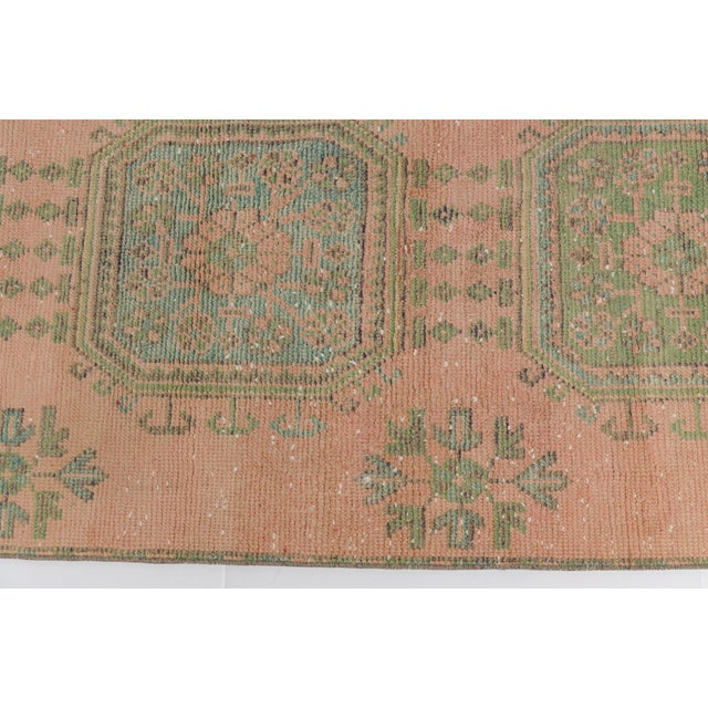 1960s Light Pink Low Pile Oushak Runner For Sale - Image 6 of 10