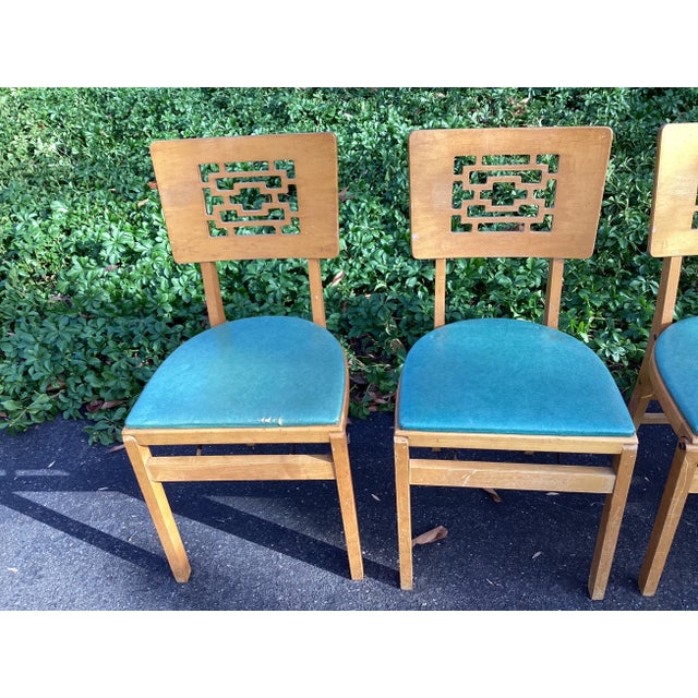 1950s Stakmore Mid 20th Century Modern Maple Folding Chairs - Set of 4 For Sale - Image 5 of 13