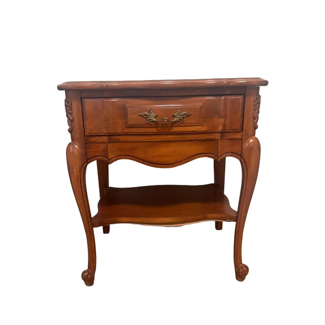 An elegant pair of vintage nightstands likely by Broyhill or Caldwell, dating to circa 1960s. The only marking we have for...