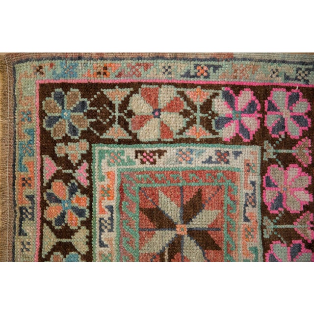 Vintage Distressed Oushak Square Rug Mat - 1'7" x 1'6" For Sale In New York - Image 6 of 7