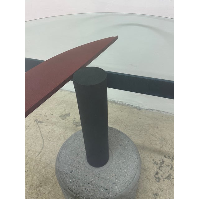 Gray Rare Giovanni Offredi Steel and Concrete Dining or Center Table for Saporiti For Sale - Image 8 of 18