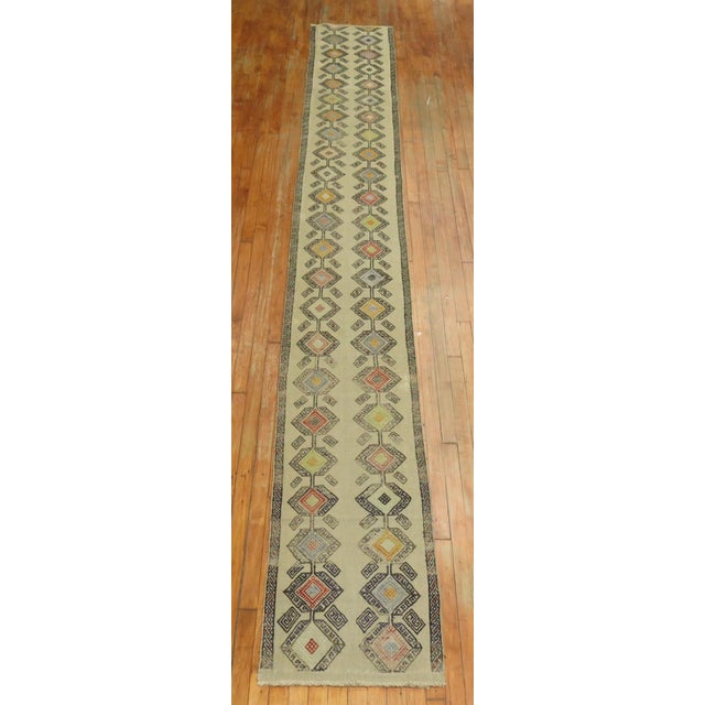 Pink Vintage Jajim Flatweave Long Runner - 1'10" x 15'10" For Sale - Image 8 of 9