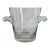 Vintage 1980s Handblown Thick Glass Handled Ice Bucket For Sale