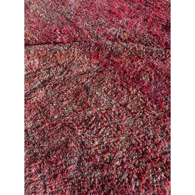 Pink Boho Chic Moroccan Boujad Vintage Wool Rug For Sale - Image 8 of 9