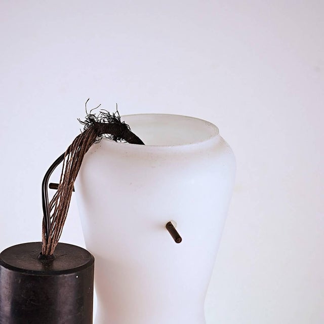 Vintage Opaline Glass Pendant Light 1960s For Sale - Image 3 of 5