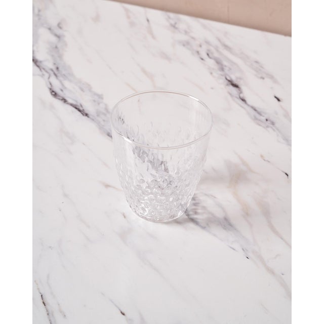 Glass Handblown Pienza Rice Patterned Tumbler Glasses by Il Buco Vita in Clear Glass, Set of Six For Sale - Image 7 of 9