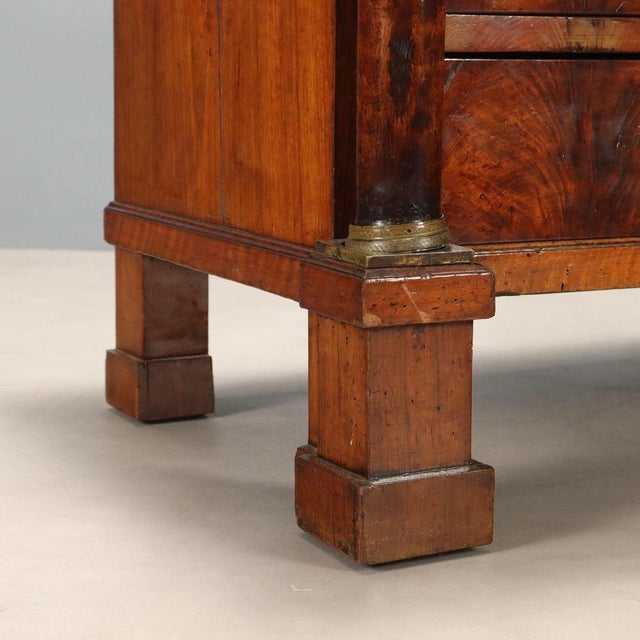 Brown Empire Chest of Drawers in Mahogany Feather For Sale - Image 8 of 12
