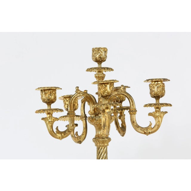 Late 19th Century Late 19th Century Gilt Bronze Six Arms Candelabra For Sale - Image 5 of 10