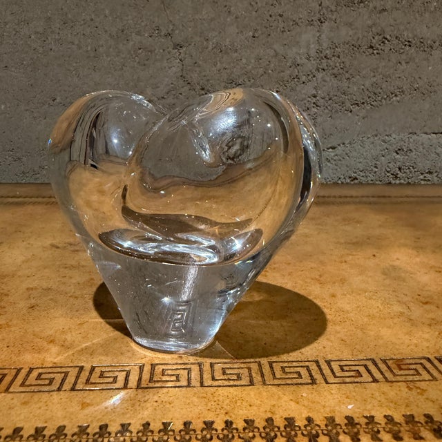 Mid-Century Modern Vintage Rosenthal Lead Crystal Heart Bud Vase or Paper Weight For Sale - Image 3 of 11