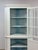 Antique Painted White Corner China Cabinet Pane Glass Door 1800s Display Cabinet For Sale - Image 9 of 18