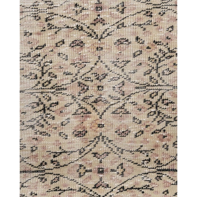 1970s Vintage Turkish Oushak Handmade Wool Cotton Brown Area Rug For Sale In San Francisco - Image 6 of 11