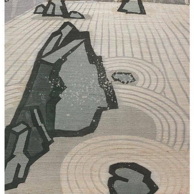 Original Taizo Minekawa 'Stone Garden Ryoanji Japanese Temple Dyed Textile Print For Sale In Boston - Image 6 of 13