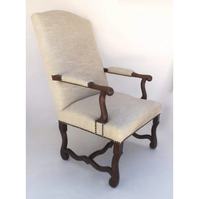 Off-white French Late 18th Century Walnut Os de Mouton Armchairs Louis XIV - a Pair For Sale - Image 8 of 13