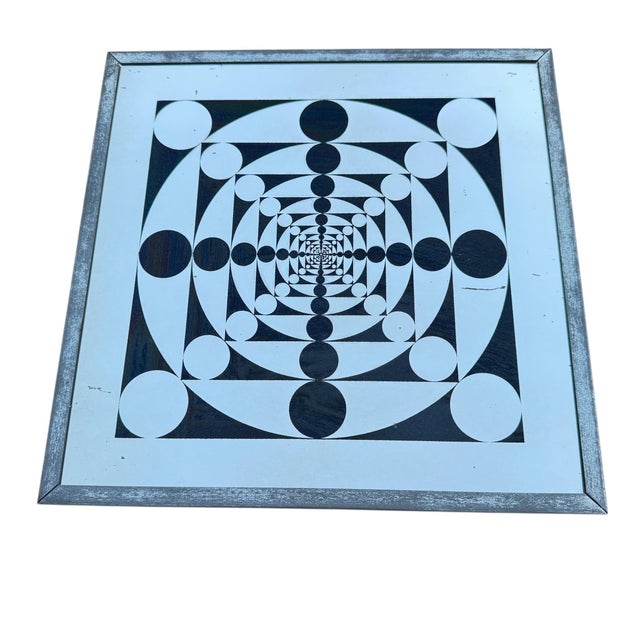 Mid Century Modern Op Art Framed Mirrors- Set of 4 For Sale - Image 10 of 12