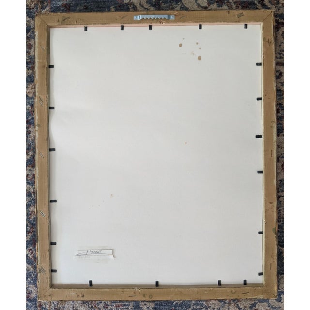 Purple Original Jean-Claude Picot Still Life Botanical Hand Embellished Serigraph in a Faux Bamboo Gilded Gold Frame For Sale - Image 8 of 8