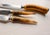 Vintage Midcentury Sheffield England Stag Handle 2 Steak Knives , 1 Carving Knife Carving knife 12.5"L Steak knives 9"L...